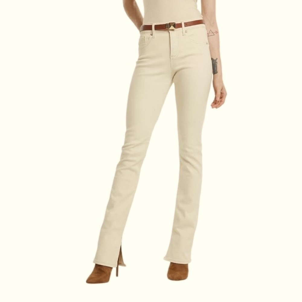 Express Cream Straight Leg Jeans